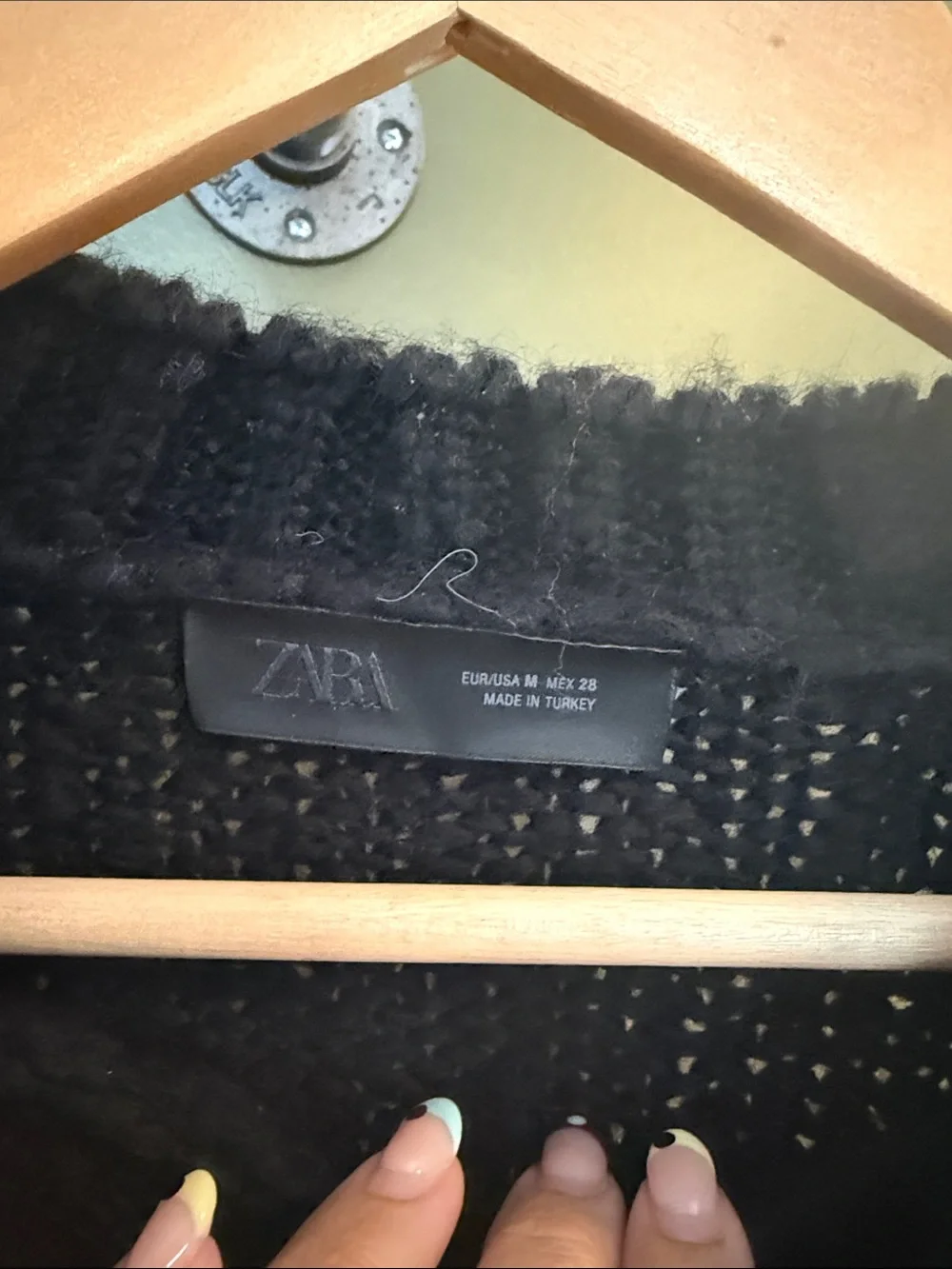 Zara Argyle Crew Sweater in Black, Brown & Cream - Picture 3 of 4